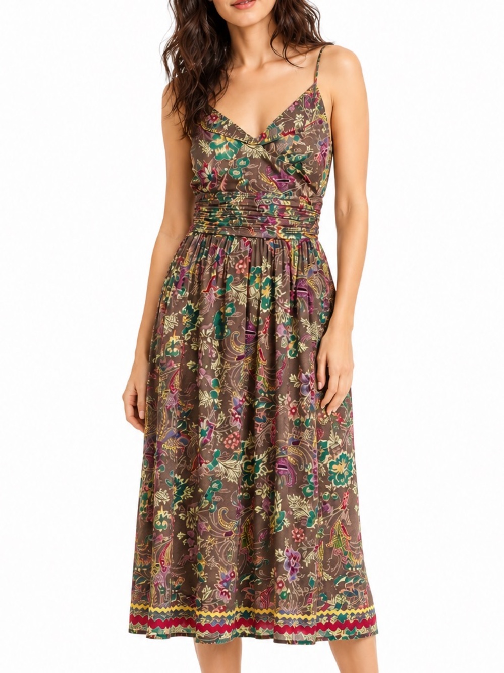 NWT Floral Cotton Dress Y2K Embroidered Boho Cottage Whimsy Twee Fairy Dex Sz 6